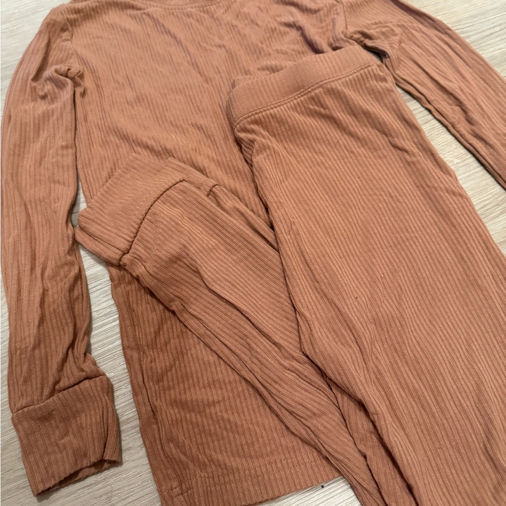 Little Sleepies Brown Ribbed Set - Picture 4 of 4